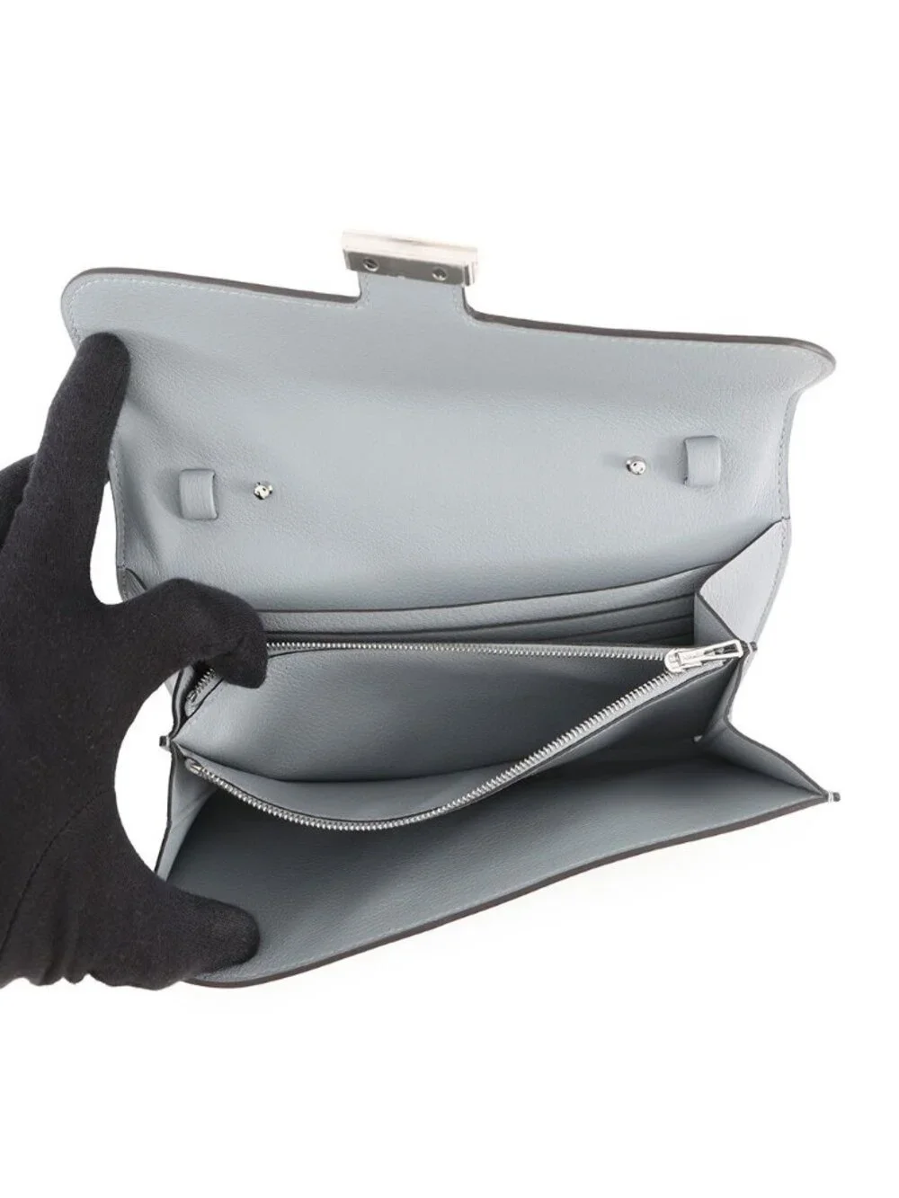 Hermes Wallet Constance To Go Long Gris Perle Silver